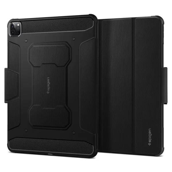 Spigen - Rugged Armor Pro Suojakotelo, iPad Pro 12.9 2018/2020/2021/2022 - Musta